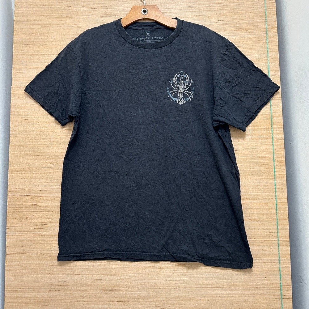 The Roark Revival Fear The Sea Graphic T-Shirt Mens Large Black Lobster Anchor